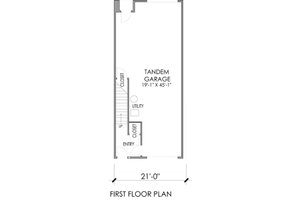 Floor Plan - Lower Floor for Modern House Plan #518-2 - 2 bed, 2.5 bath