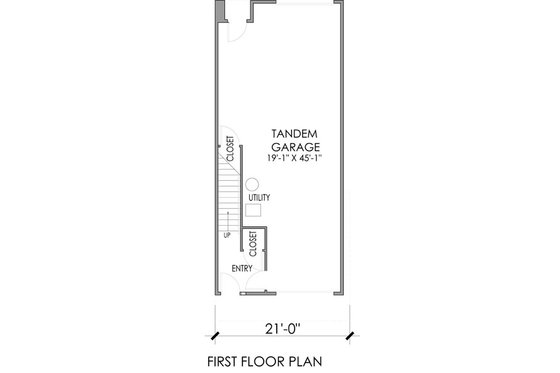 Floor Plan - Lower Floor for Modern House Plan #518-2 - 2 bed, 2.5 bath