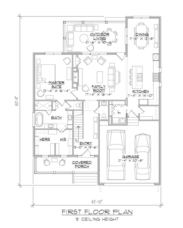 Dream House Plan - Floor Plan - Main Floor for Traditional House Plan #1054-98 - 4 bed, 3.5 bath