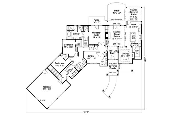 Craftsman Floor Plan - Other Floor Plan #124-1113