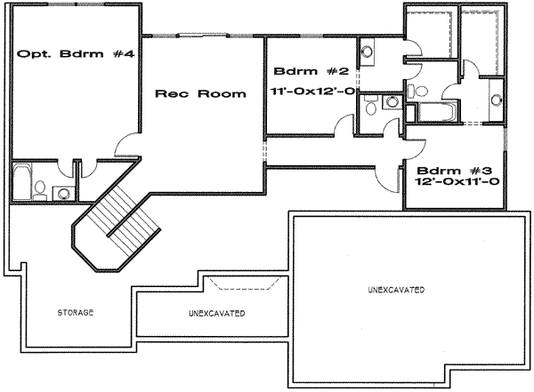 Farmhouse Floor Plan - Lower Floor Plan #6-170