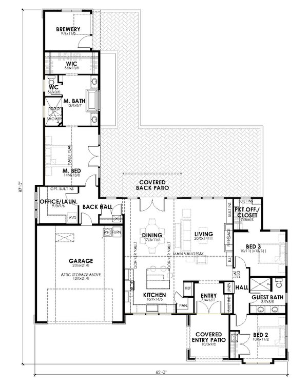 Cottage Floor Plan - Main Floor Plan #1105-5