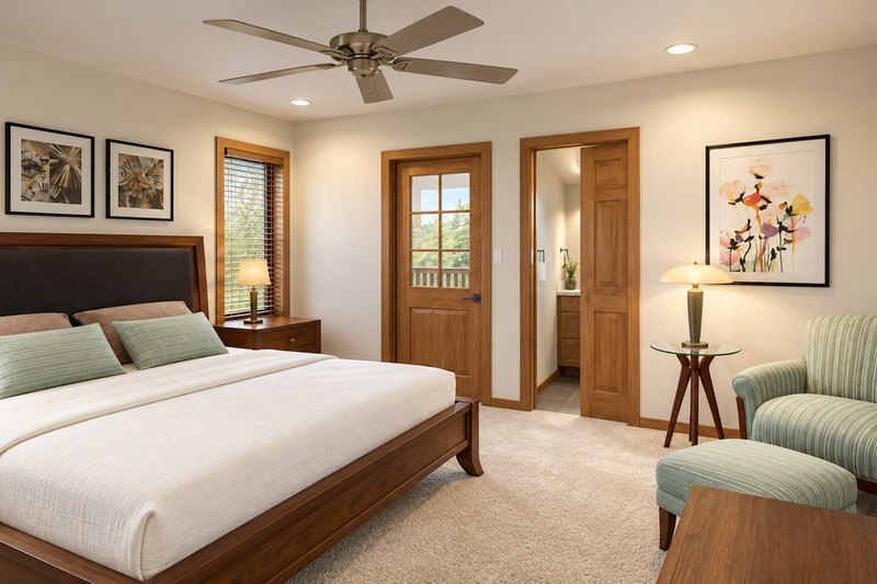 Home Plan - Interior - Master Bedroom 1 for Cabin House Plan #126-315 - 2 bed, 2 bath