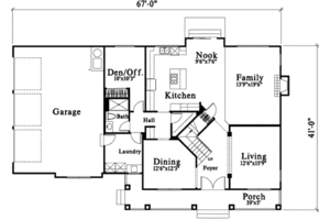 Floor Plan - Main Floor for Bungalow House Plan #78-189 - 3 bed, 3 bath