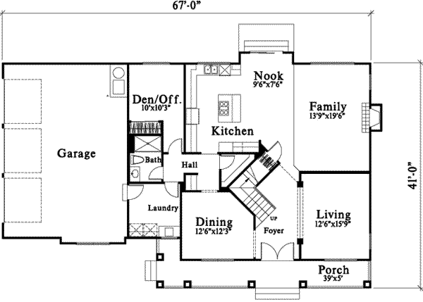 Bungalow Floor Plan - Main Floor Plan #78-189