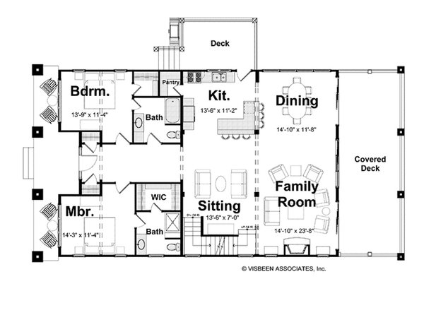 House Blueprint - Floor Plan - Main Floor for Farmhouse House Plan #928-450 - 6 bed, 3 bath