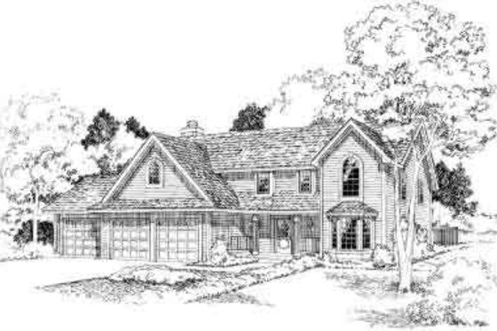 Exterior - Front Elevation for Traditional House Plan #312-314 - 4 bed, 2.5 bath
