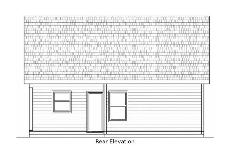 Architectural House Design - Exterior - Rear Elevation for Cottage House Plan #20-2648 - 3 bed, 2 bath