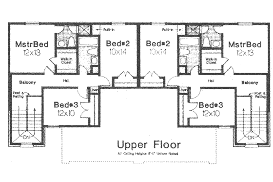 Floor Plan - Upper Floor for Traditional House Plan #310-449 - 3 bed, 2.5 bath