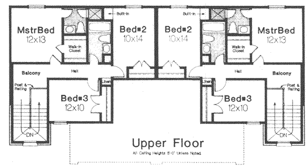 Traditional Floor Plan - Upper Floor Plan #310-449
