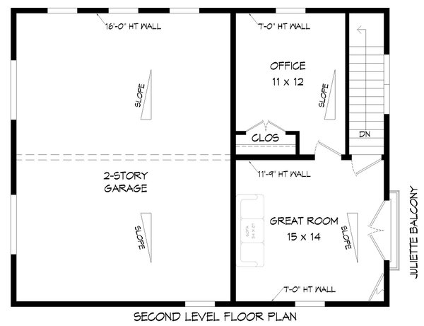 Contemporary Floor Plan - Upper Floor Plan #932-912