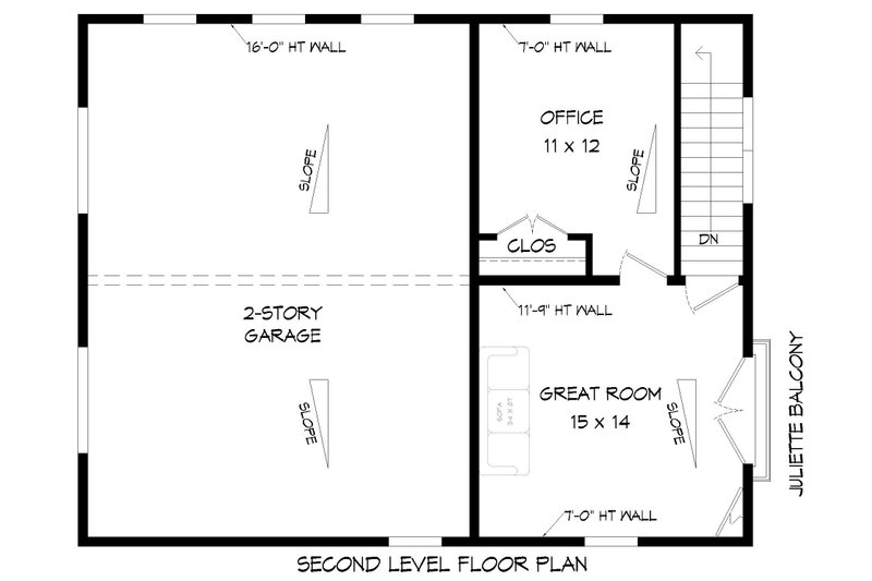 Dream House Plan - Floor Plan - Upper Floor for Contemporary House Plan #932-912, 1 bath