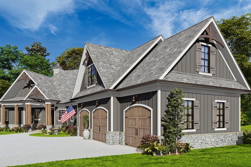 Architectural House Design - Exterior - Front Elevation 5 for Craftsman House Plan #54-435 - 3 bed, 2.5 bath