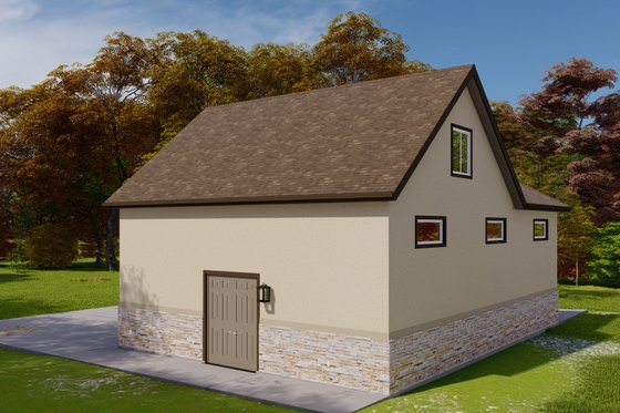 Exterior - Rear Elevation for Traditional House Plan #1060-163, 0 bath