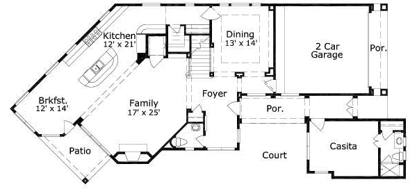 Mediterranean Floor Plan - Main Floor Plan #411-151