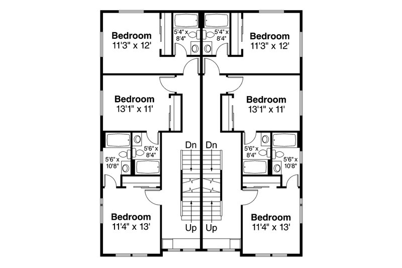 House Blueprint - Floor Plan - Upper Floor for Traditional House Plan #124-1297 - 10 bed, 10 bath