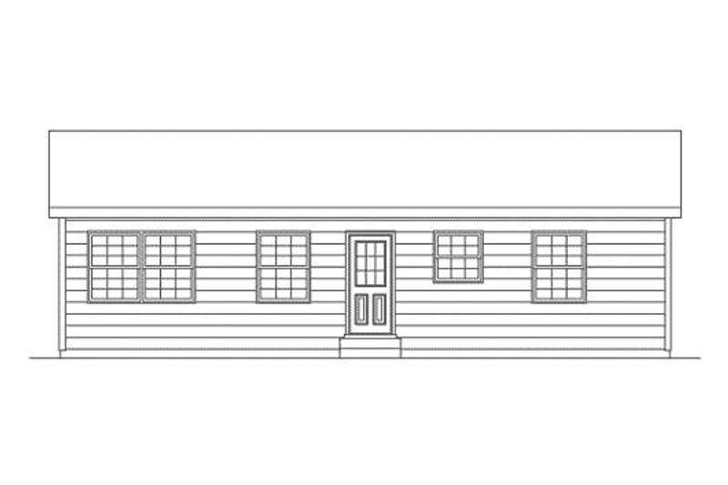 Architectural House Design - Exterior - Rear Elevation for Ranch House Plan #57-533 - 3 bed, 1.5 bath
