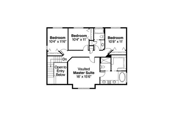 Floor Plan - Upper Floor for Farmhouse House Plan #124-475 - 4 bed, 3 bath