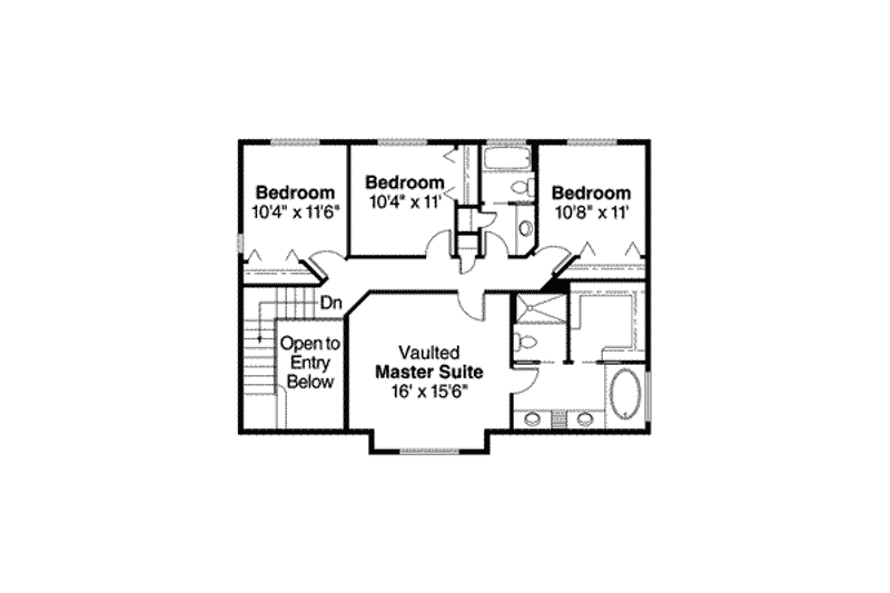 Home Plan - Floor Plan - Upper Floor for Farmhouse House Plan #124-475 - 4 bed, 3 bath