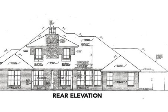 Exterior - Rear Elevation for European House Plan #310-660 - 3 bed, 2.5 bath