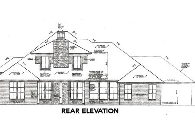 Home Plan - Exterior - Rear Elevation for European House Plan #310-660 - 3 bed, 2.5 bath