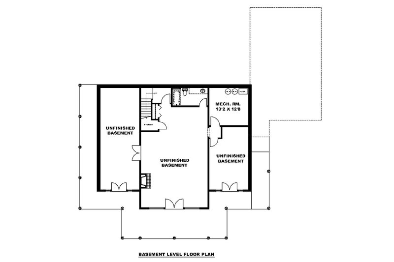 House Design - Floor Plan - Lower Floor for Craftsman House Plan #117-1045 - 4 bed, 4 bath