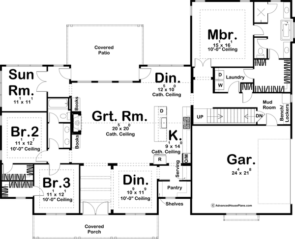 House Blueprint - Farmhouse Floor Plan - Main Floor Plan #455-312