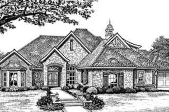 Exterior - Front Elevation for European House Plan #310-273 - 4 bed, 3 bath