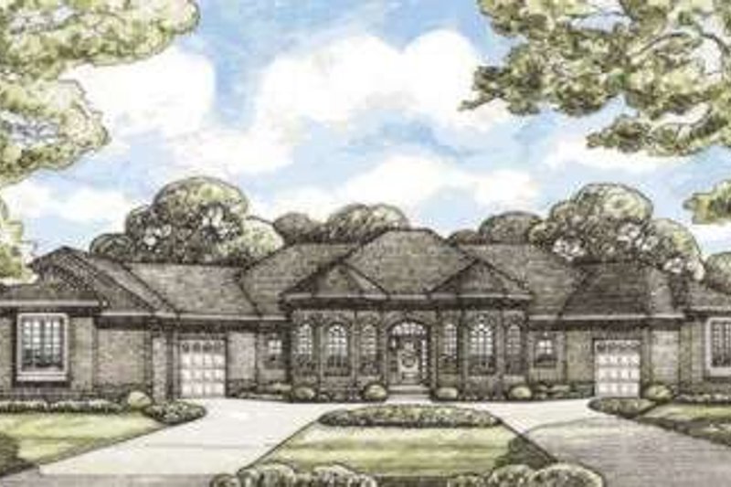 Home Plan - Exterior - Front Elevation 3 for European House Plan #20-1843 - 4 bed, 3 bath