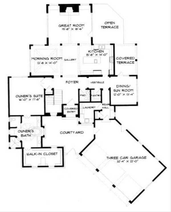 Home Plan - European Floor Plan - Main Floor Plan #413-116