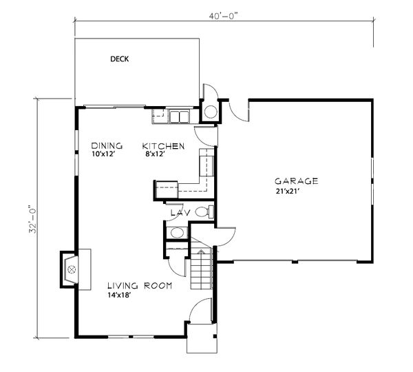 Craftsman Floor Plan - Main Floor Plan #515-21