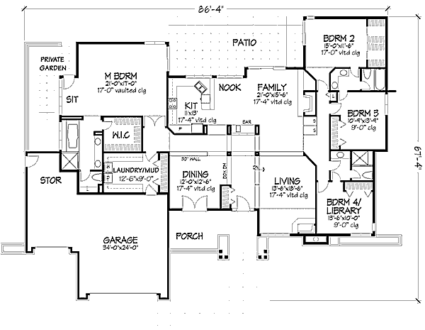 Bungalow Floor Plan - Main Floor Plan #320-336