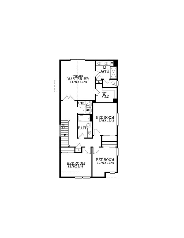 Craftsman Floor Plan - Upper Floor Plan #53-652