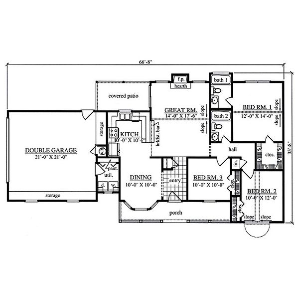 Country Floor Plan - Main Floor Plan #42-402