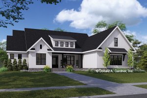 Ranch Exterior - Front Elevation Plan #929-1191