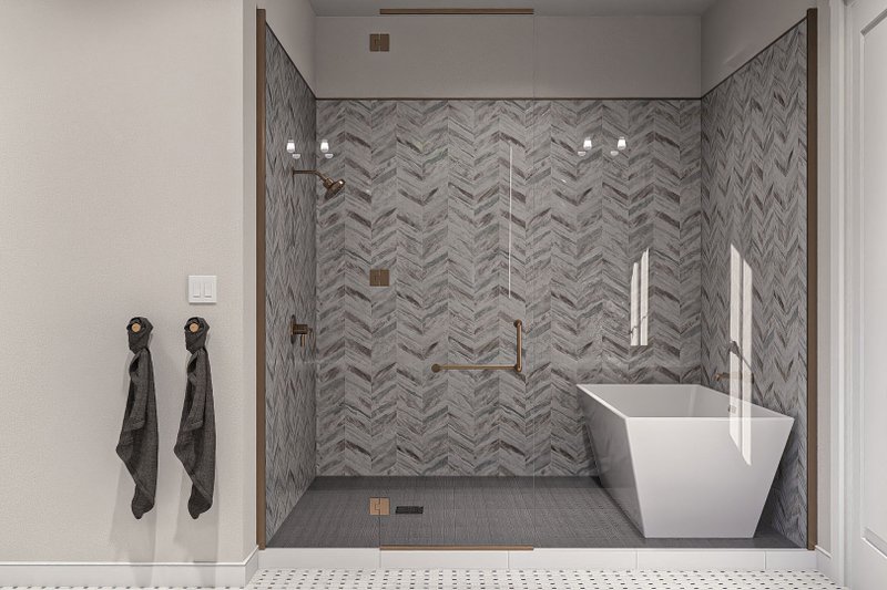 House Blueprint - Interior - Master Bathroom 1 for Cottage House Plan #455-684 - 3 bed, 2.5 bath