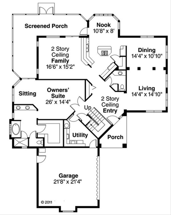 Home Plan - Mediterranean Floor Plan - Main Floor Plan #124-237