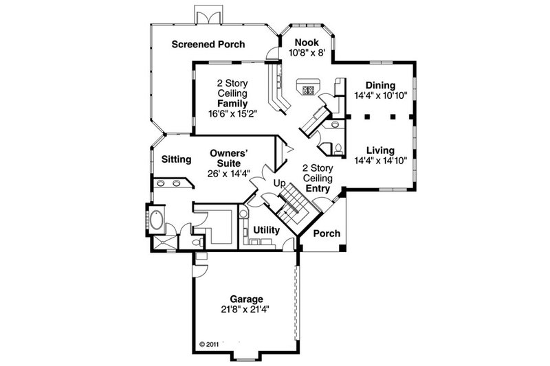 Home Plan - Floor Plan - Main Floor for Mediterranean House Plan #124-237 - 4 bed, 3.5 bath