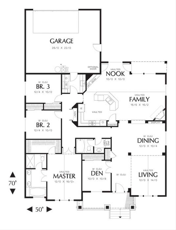 Home Plan - Craftsman Floor Plan - Main Floor Plan #48-532
