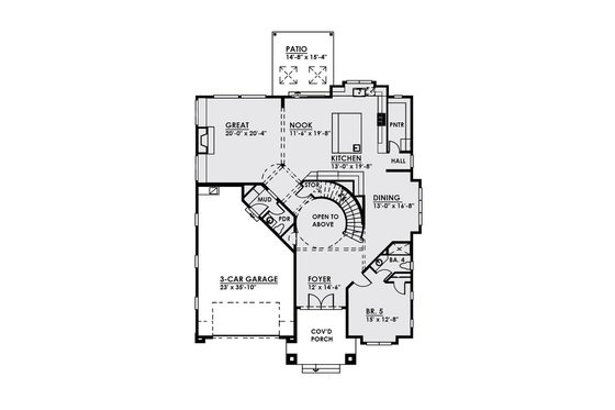 Floor Plan - Main Floor for Contemporary House Plan #1066-21 - 5 bed, 4.5 bath