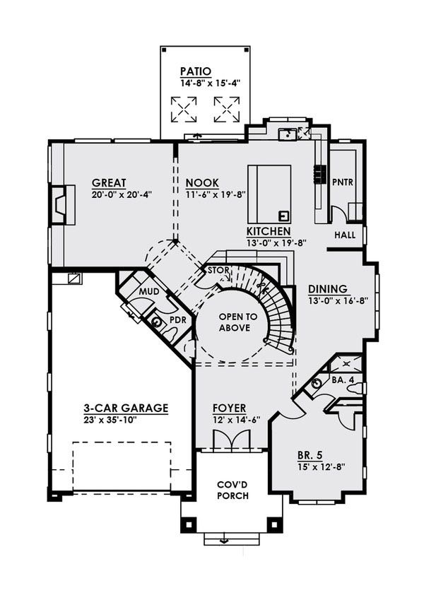 House Blueprint - Contemporary Floor Plan - Main Floor Plan #1066-21