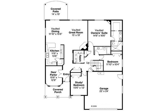Floor Plan - Main Floor for Traditional House Plan #124-768 - 3 bed, 3 bath