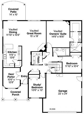 Traditional Style House Plan - 3 Beds 3 Baths 2416 Sq/Ft Plan #124-768 ...