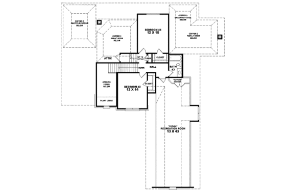Floor Plan - Upper Floor for Traditional House Plan #81-583 - 3 bed, 3 bath