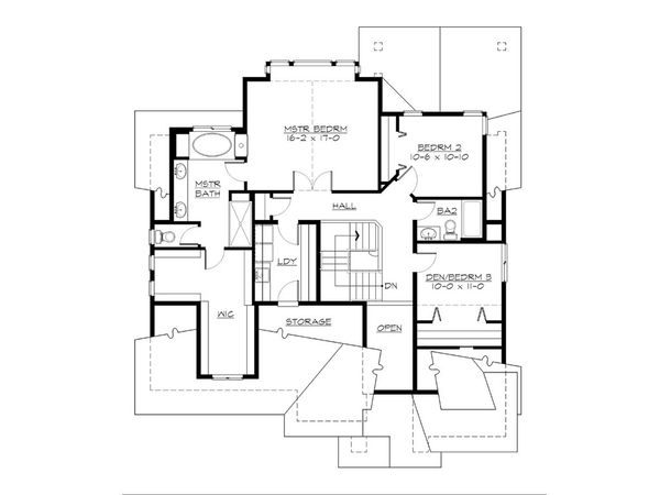 Cottage Floor Plan - Upper Floor Plan #132-567