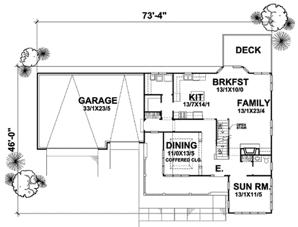 Contemporary Floor Plan - Main Floor Plan #50-257