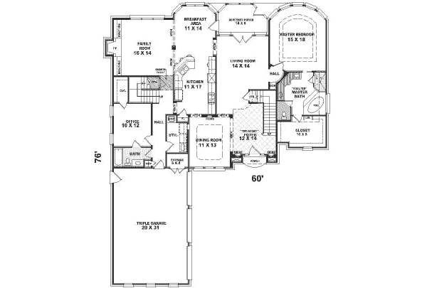 Traditional Floor Plan - Main Floor Plan #81-346