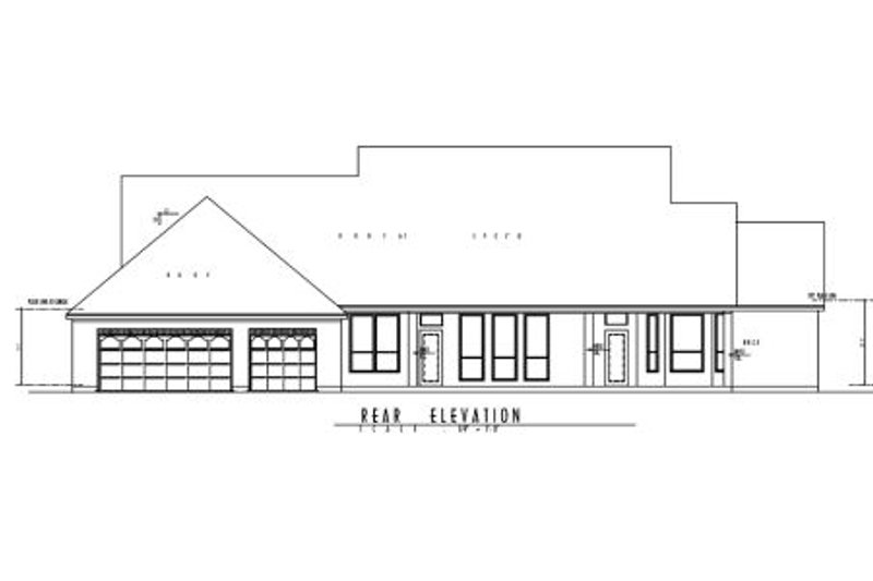 Architectural House Design - Exterior - Rear Elevation for Country House Plan #62-122 - 4 bed, 3 bath
