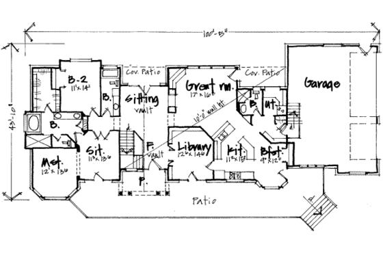 Floor Plan - Main Floor for European House Plan #308-129 - 6 bed, 5 bath