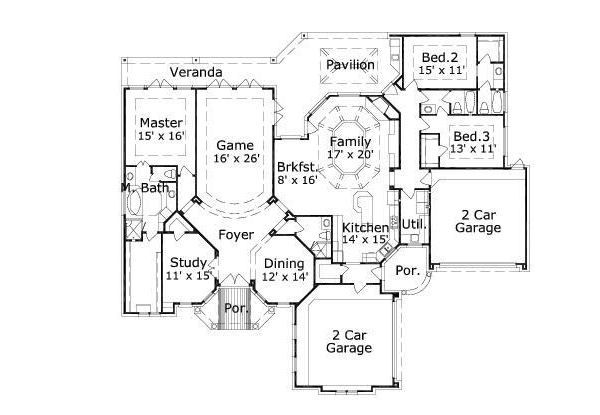 European Floor Plan - Main Floor Plan #411-506